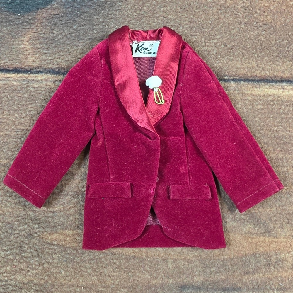 Mattel Ken Tuxedo Outfit Vintage Burgundy Velvet Suit Excellent 6pc Set - Picture 2 of 7